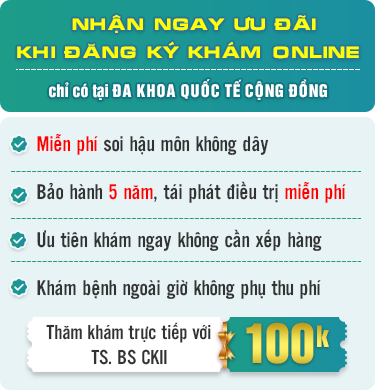 Ưu đãi đăng kí khám trĩ online