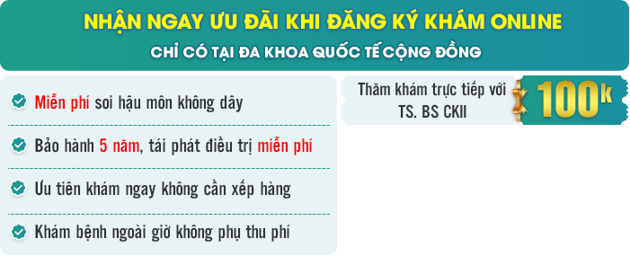Ưu đãi đăng kí khám trĩ online